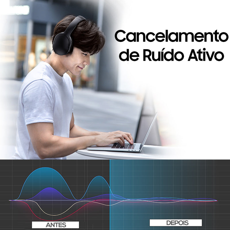 Headfone Bluetooth Baseus D02 Pro, com Microfone ,40 Horas de Bateria e Cancelamento de Ruído