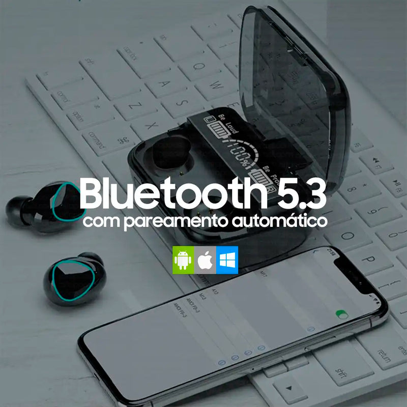 COMPRE 1 LEVE 2 - Fone Bluetooth a Prova D'água e com Microfone AlfaPods® T20 Pro