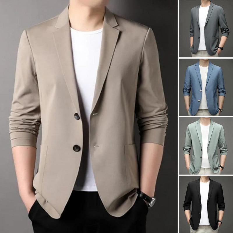 Blazer Casual SandWood em Seda Gelo