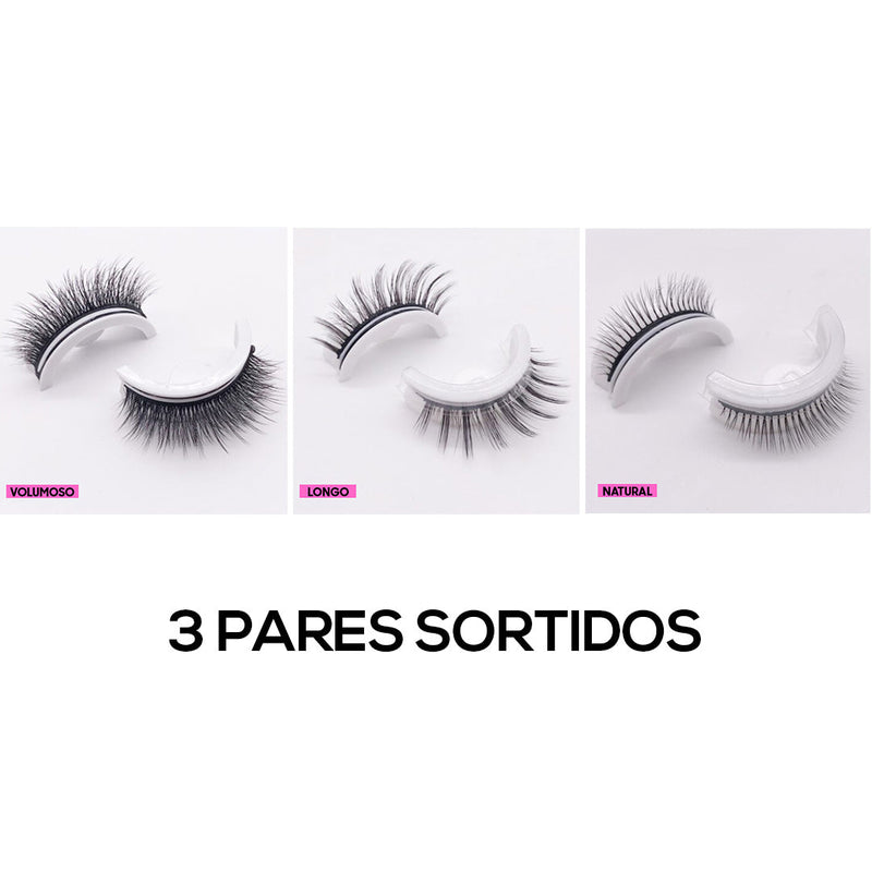 (COMPRE1 LEVE 3) Cílios QueenRoyal® Autoaplicável & Reutilizável