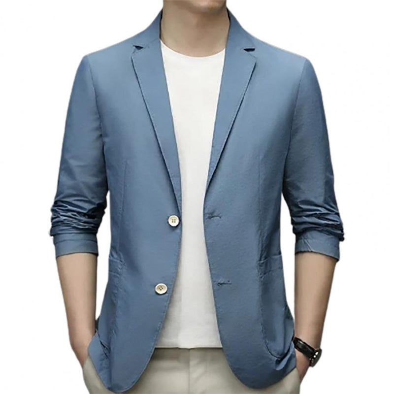 Blazer Casual SandWood em Seda Gelo