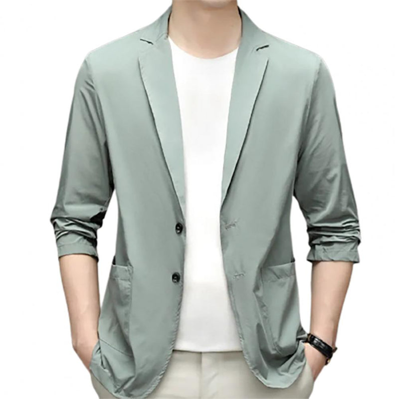 Blazer Casual SandWood em Seda Gelo