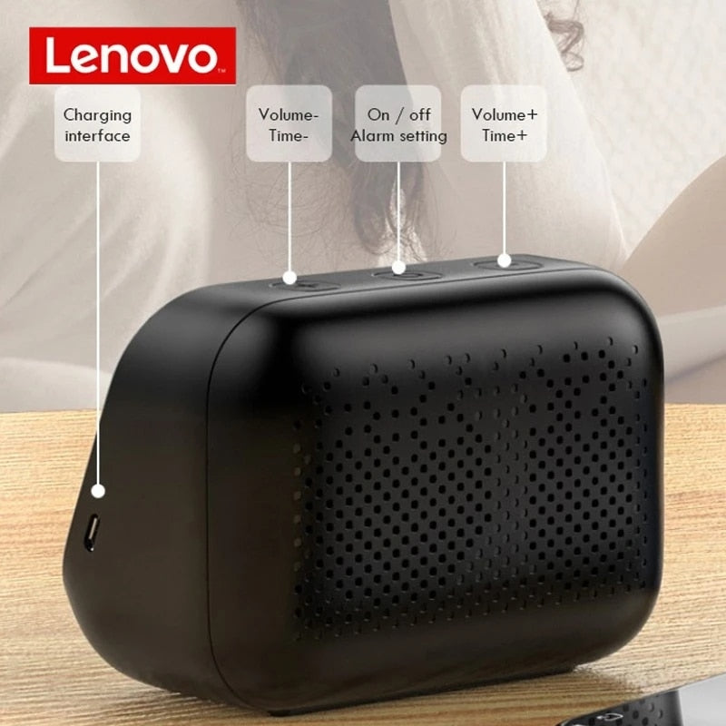 Relógio Despertador Bluetooth com Touch Inteligente, Microfone e Caixa de Som Lenovo TS13