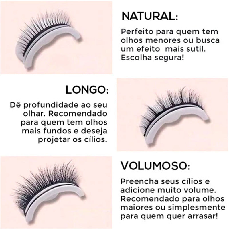 (COMPRE1 LEVE 3) Cílios QueenRoyal® Autoaplicável & Reutilizável