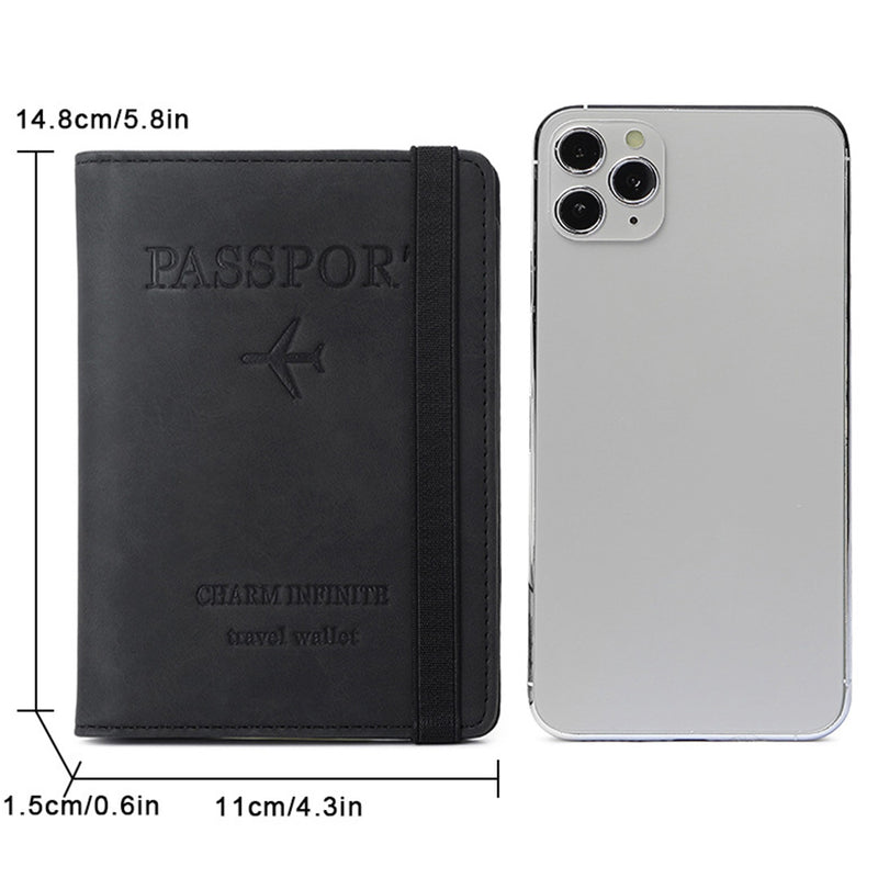 Carteira de Passaporte Unissex em Couro Feita à Mão com RFID SecurePass®